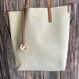 Michael Kors Cream and Tan Tote Bag